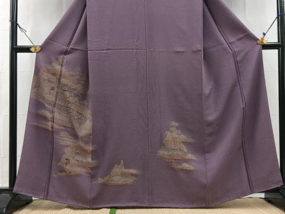 平和屋着物■訪問着　御所解風景文　暈し染め　金彩　正絹　逸品　BAAX9663yc