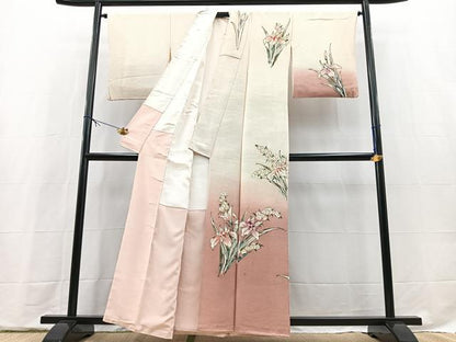 平和屋着物■訪問着　手描き　立波花文　暈し染め　金彩　正絹　逸品　BAAX9664yc