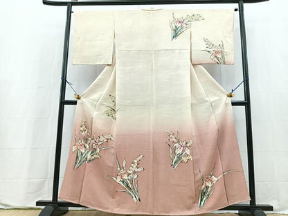 平和屋着物■訪問着　手描き　立波花文　暈し染め　金彩　正絹　逸品　BAAX9664yc