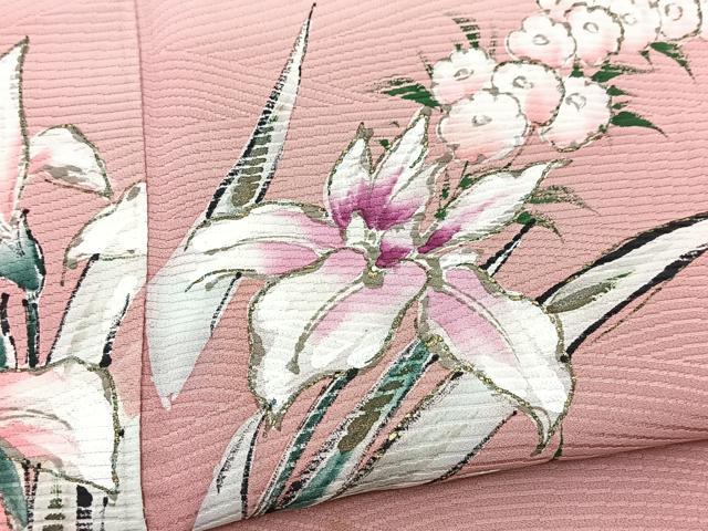 平和屋着物■訪問着　手描き　立波花文　暈し染め　金彩　正絹　逸品　BAAX9664yc