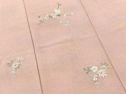 平和屋着物■豪華色留袖　総刺繍　籬花文　金糸　正絹　逸品　BAAX9668yc