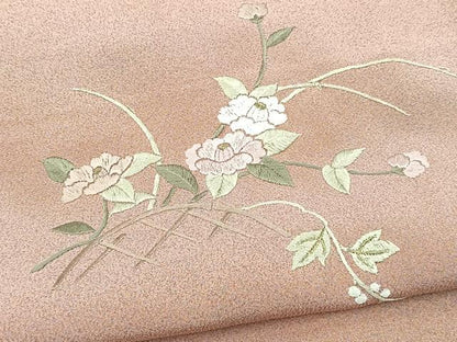平和屋着物■豪華色留袖　総刺繍　籬花文　金糸　正絹　逸品　BAAX9668yc