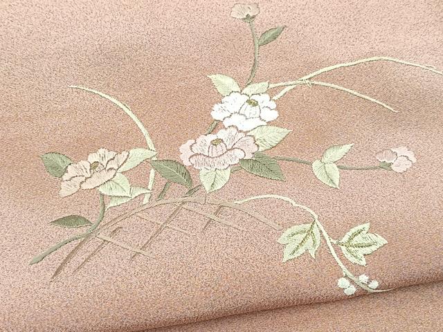 平和屋着物■豪華色留袖　総刺繍　籬花文　金糸　正絹　逸品　BAAX9668yc