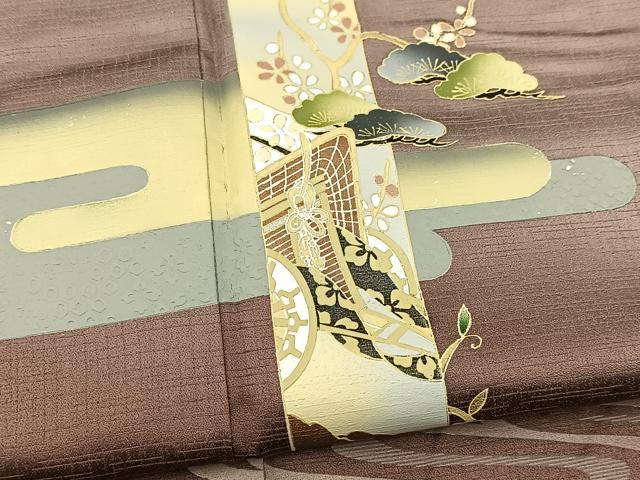 平和屋着物■訪問着　流水吉祥花文　暈し染め　金彩　正絹　逸品　BAAX9669yc