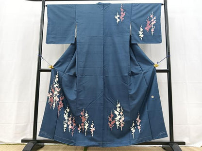 平和屋着物■訪問着　作家物　紬地　槍梅　正絹　逸品　未使用　BAAX9670yc