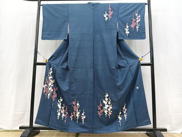 平和屋着物■訪問着　作家物　紬地　槍梅　正絹　逸品　未使用　BAAX9670yc