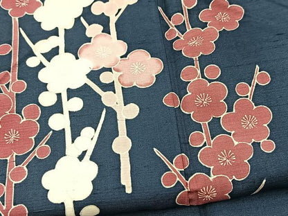 平和屋着物■訪問着　作家物　紬地　槍梅　正絹　逸品　未使用　BAAX9670yc