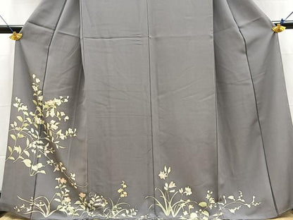 平和屋着物●訪問着　刺繍　草花文　正絹　逸品　BAAX9673yc