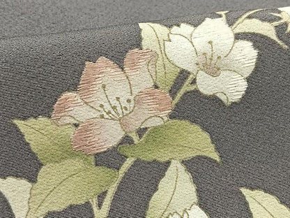平和屋着物●訪問着　刺繍　草花文　正絹　逸品　BAAX9673yc