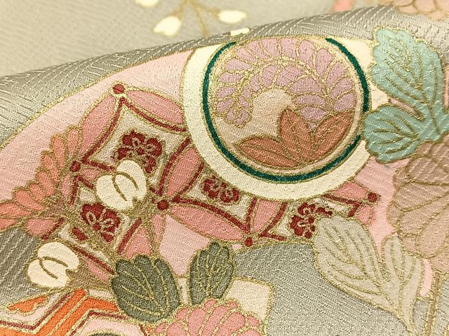 平和屋着物●訪問着　地紙花蝶文　暈し染め　金彩　正絹　逸品　BAAX9674yc