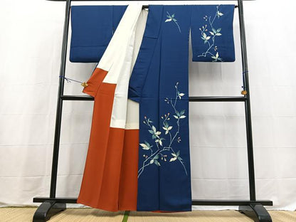 平和屋着物■訪問着　ろうけつ染め　草花文　正絹　逸品　BAAX9676yc