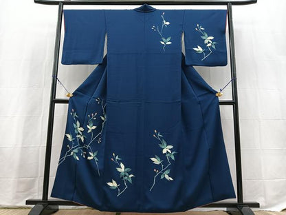 平和屋着物■訪問着　ろうけつ染め　草花文　正絹　逸品　BAAX9676yc