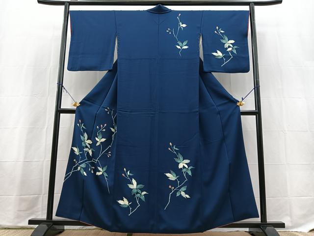 平和屋着物■訪問着　ろうけつ染め　草花文　正絹　逸品　BAAX9676yc