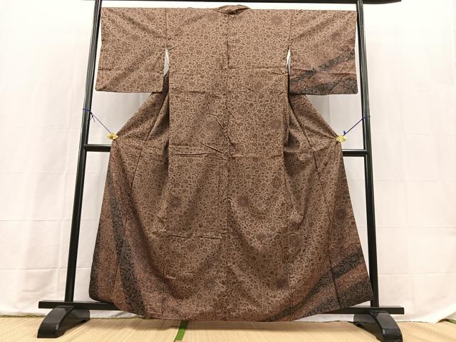 平和屋着物■訪問着　本場染大島紬　更紗花文　正絹　逸品　BAAX9678yc