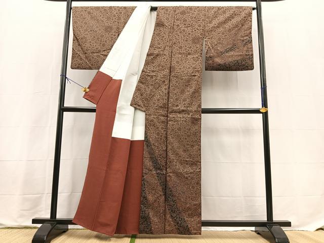 平和屋着物■訪問着　本場染大島紬　更紗花文　正絹　逸品　BAAX9678yc