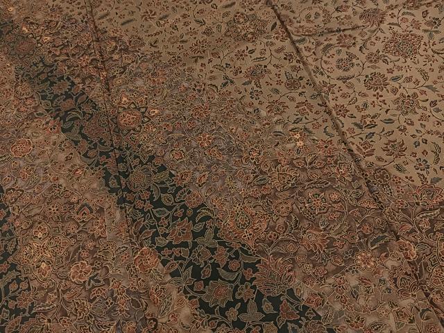 平和屋着物■訪問着　本場染大島紬　更紗花文　正絹　逸品　BAAX9678yc