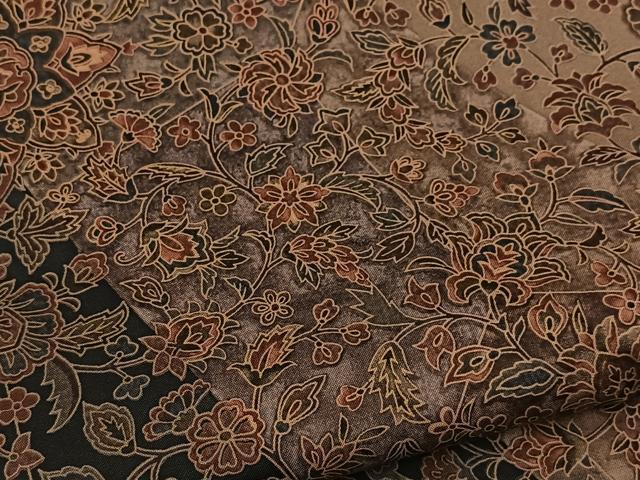 平和屋着物■訪問着　本場染大島紬　更紗花文　正絹　逸品　BAAX9678yc
