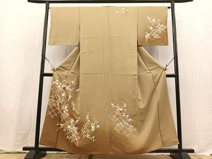 平和屋着物■訪問着　籬草花文　暈し染め　金彩　小田急扱い　正絹　逸品　BAAX9680yc
