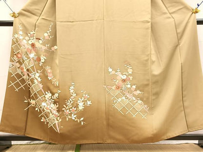 平和屋着物■訪問着　籬草花文　暈し染め　金彩　小田急扱い　正絹　逸品　BAAX9680yc