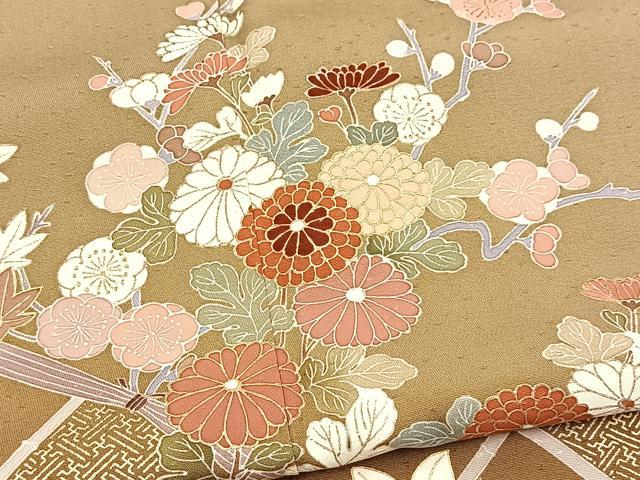 平和屋着物■訪問着　籬草花文　暈し染め　金彩　小田急扱い　正絹　逸品　BAAX9680yc