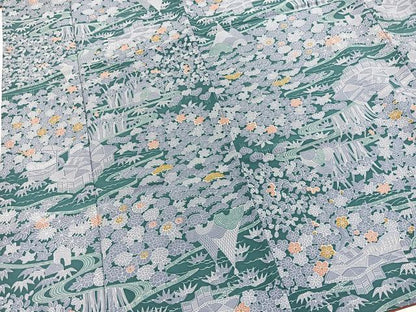 平和屋着物■小紋　御所解花文　洗える着物　BAAX9683yc