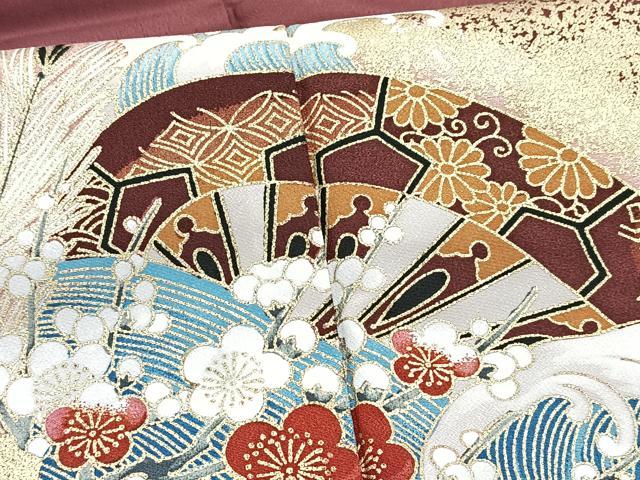 平和屋着物■色留訪問着　飛鳥立波文　金彩　洗える着物　BAAX9685yc