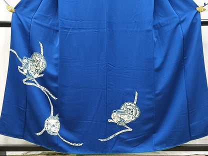 平和屋着物■訪問着　陶器花鳥文　正絹　逸品　BAAX9688yc