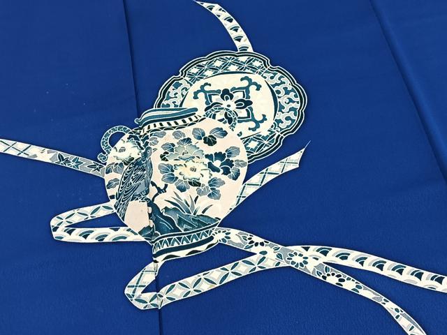平和屋着物■訪問着　陶器花鳥文　正絹　逸品　BAAX9688yc