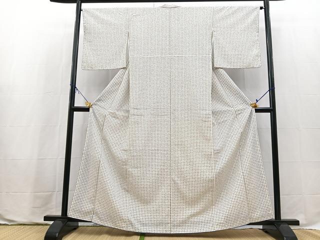 平和屋着物■小紋　幾何学文様　洗える着物　BAAX9689yc