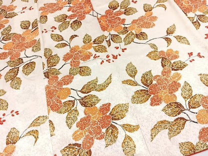 平和屋着物■上質な小紋　枝花文　正絹　逸品　BAAX9690yc