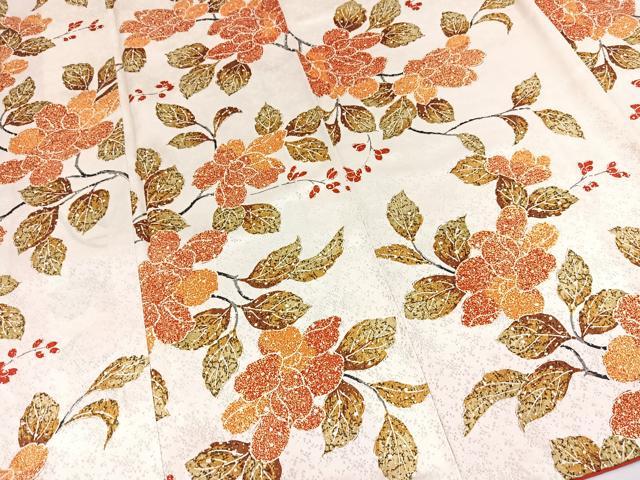 平和屋着物■上質な小紋　枝花文　正絹　逸品　BAAX9690yc