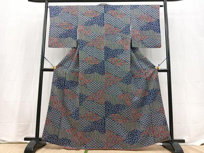 平和屋着物■上質な小紋　雲取り吉祥花文　正絹　逸品　BAAX9693yc