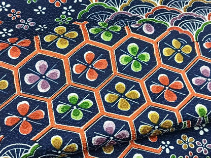 平和屋着物■上質な小紋　雲取り吉祥花文　正絹　逸品　BAAX9693yc