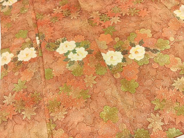 平和屋着物■上質な小紋　草花文　正絹　逸品　BAAX9694yc