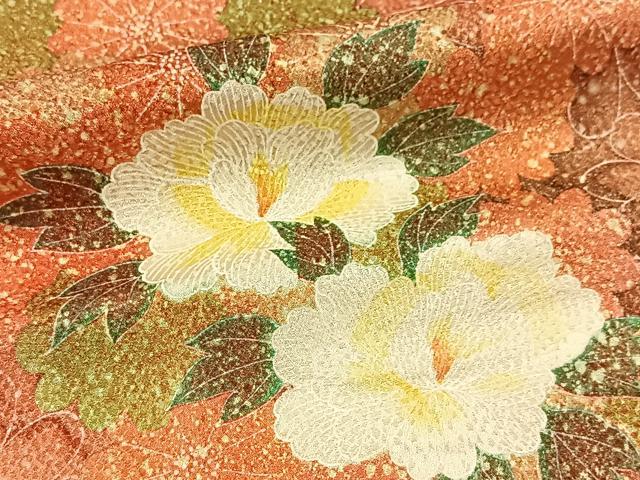 平和屋着物■上質な小紋　草花文　正絹　逸品　BAAX9694yc