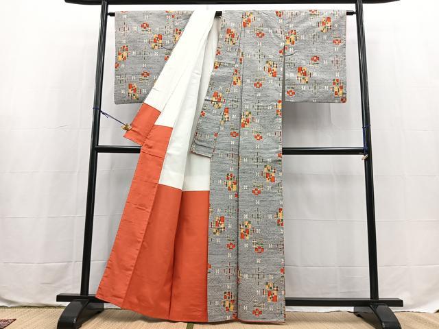 平和屋着物■上質な紬　蜀江花文　正絹　逸品　BAAX9697yc
