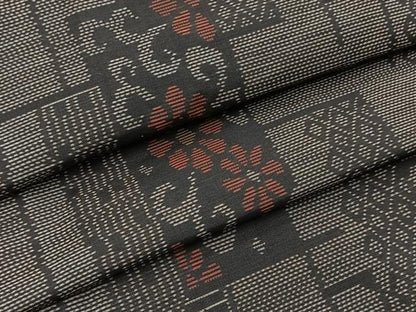 平和屋着物■本場大島紬　短冊花文　正絹　逸品　BAAX9699yc