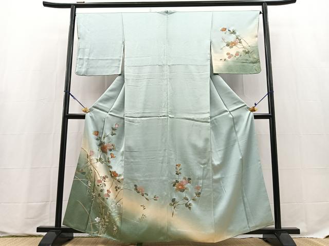 平和屋着物■訪問着　螺鈿　草花文　暈し染め　金銀彩　正絹　逸品　BAAX9700yc
