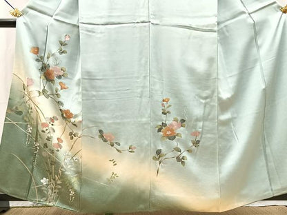 平和屋着物■訪問着　螺鈿　草花文　暈し染め　金銀彩　正絹　逸品　BAAX9700yc