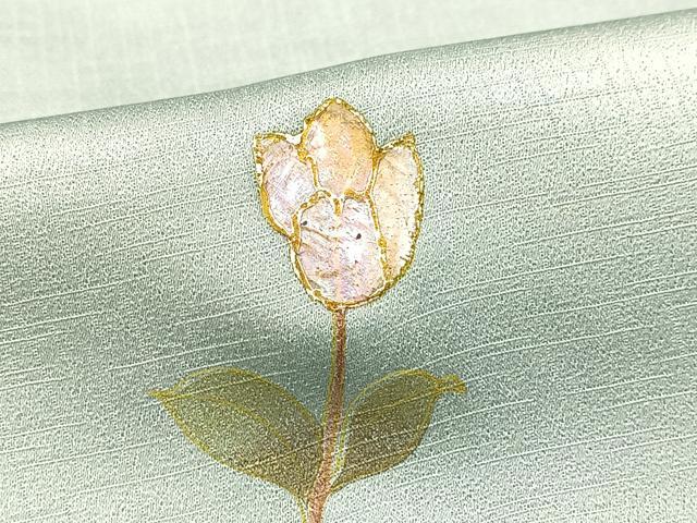平和屋着物■訪問着　螺鈿　草花文　暈し染め　金銀彩　正絹　逸品　BAAX9700yc