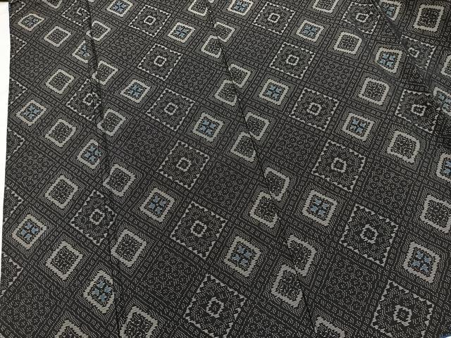 平和屋着物■本場大島紬　幾何学文様　正絹　逸品　BAAX9701yc