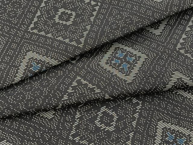 平和屋着物■本場大島紬　幾何学文様　正絹　逸品　BAAX9701yc