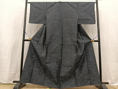 平和屋着物●本場大島紬　幾何学文様　正絹　逸品　未使用　BAAX9702yc