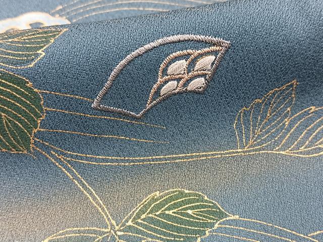 平和屋着物■訪問着　刺繍　立波吉祥花文　金彩　正絹　逸品　未使用　BAAX9704yc