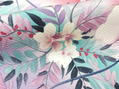 平和屋着物■訪問着　手描き　草花文　暈し染め　金彩　正絹　逸品　BAAX9709yc