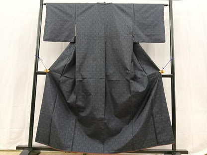平和屋着物■本場大島紬　麻の葉文様　正絹　逸品　BAAX9710yc