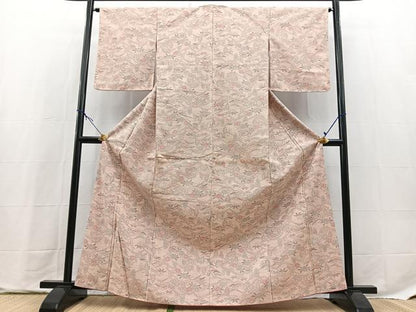 平和屋着物■上質な紬　風景花文　正絹　逸品　BAAX9712yc