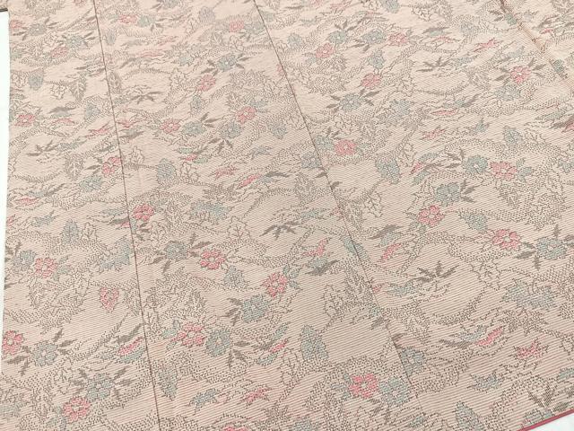 平和屋着物■上質な紬　風景花文　正絹　逸品　BAAX9712yc
