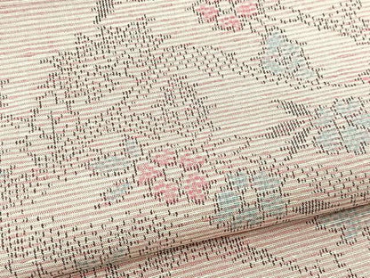 平和屋着物■上質な紬　風景花文　正絹　逸品　BAAX9712yc
