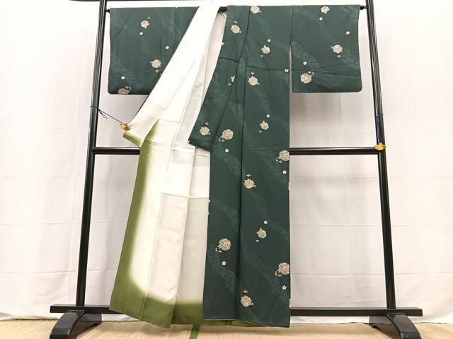 平和屋着物■上質な小紋　雪輪花文　正絹　逸品　BAAX9714yc